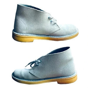 CLARKS Originals Light Blue Nubuck Desert Sky Blue Boots Size 6M